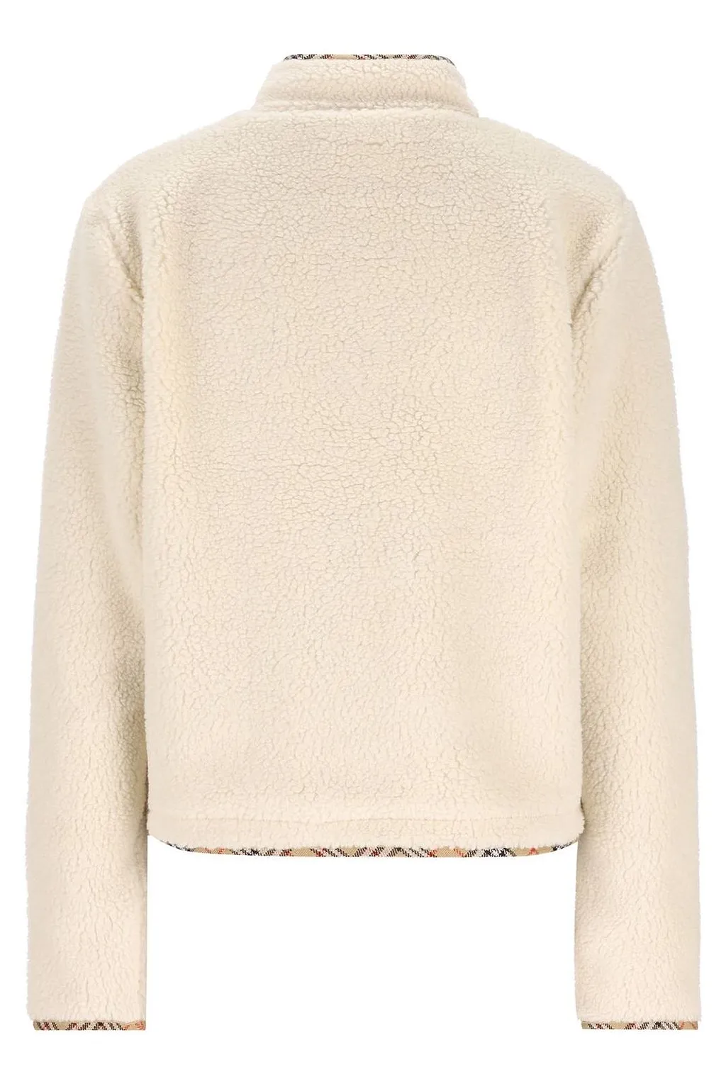 Burberry Checked Trim Fleece Jacket