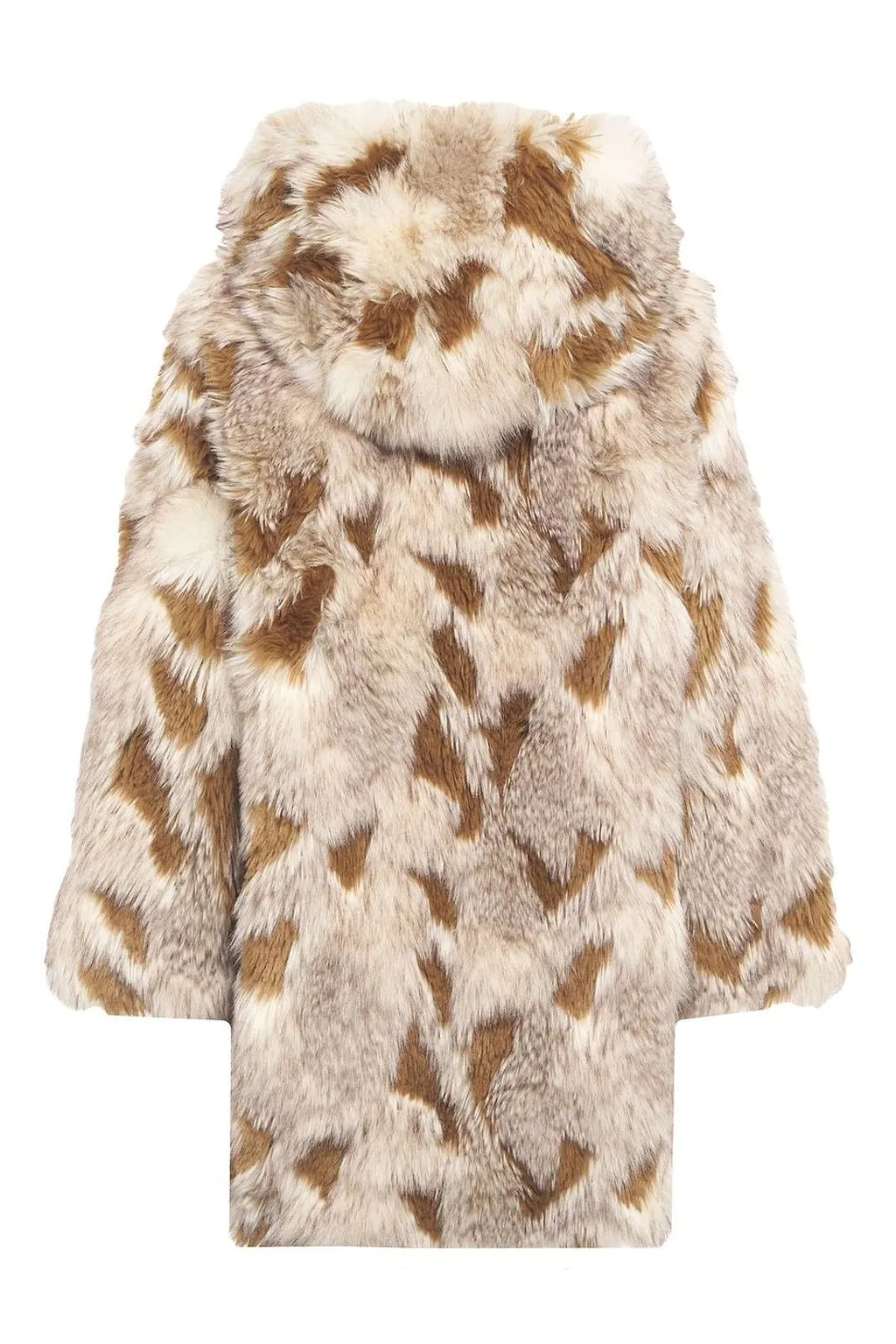 Animal-Printed Hooded Coat