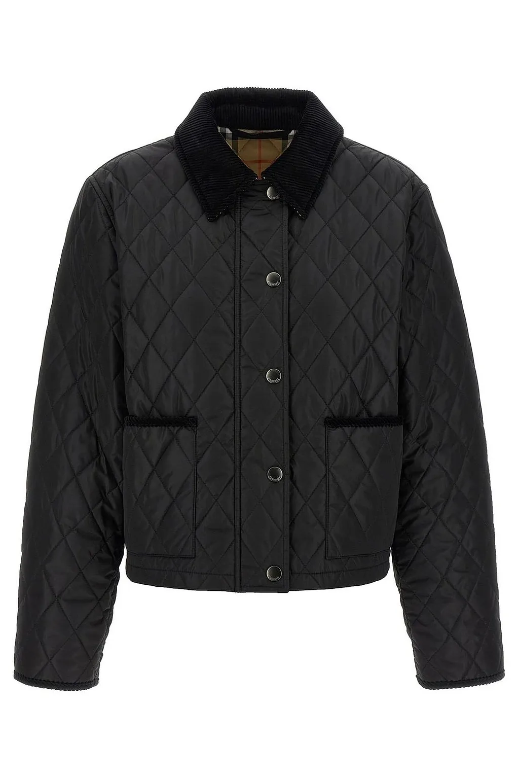 Burberry Collared Quilted Cropped Jacket