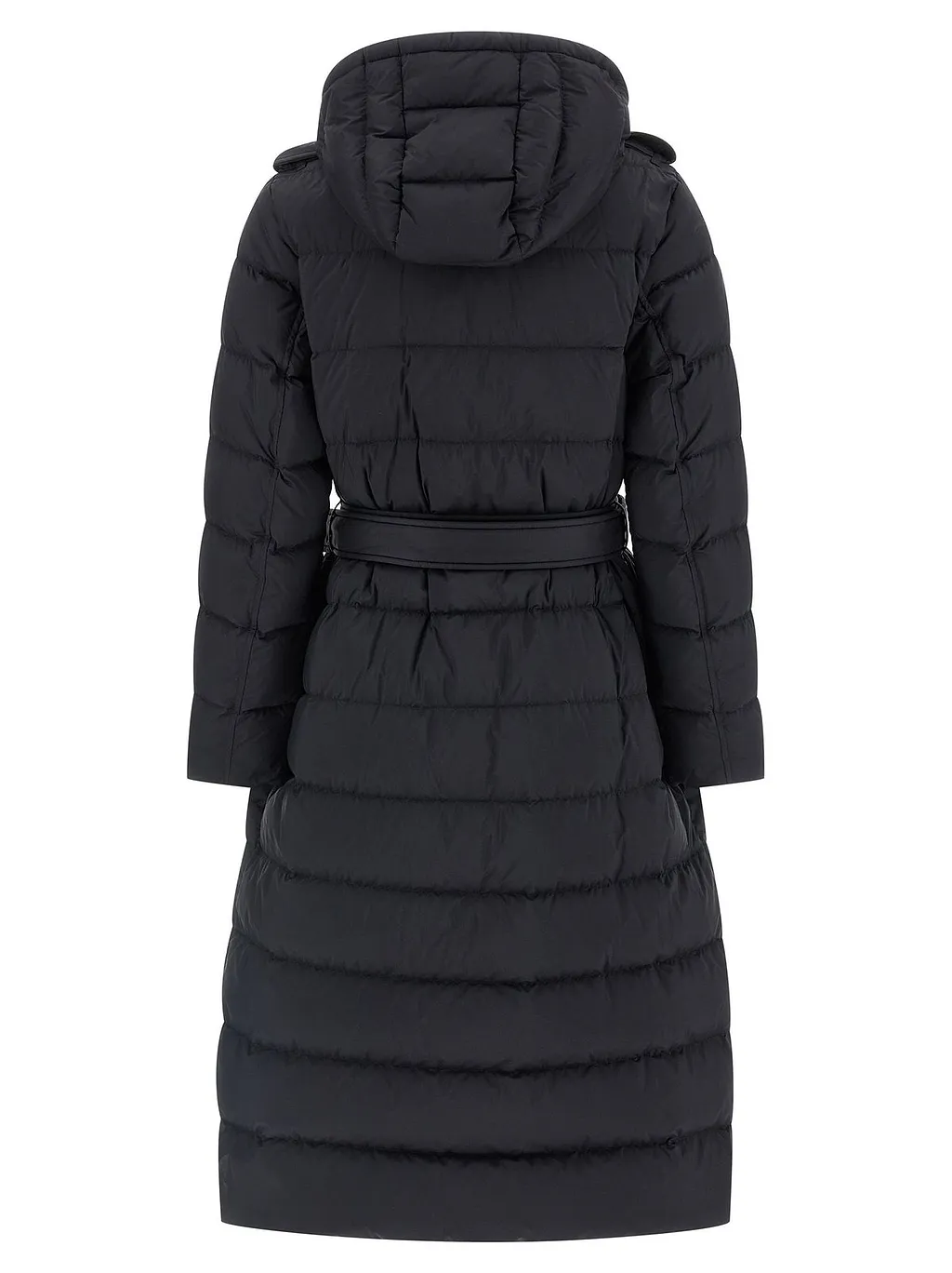 Burberry Belted Waist Hooded Padded Trench Coat