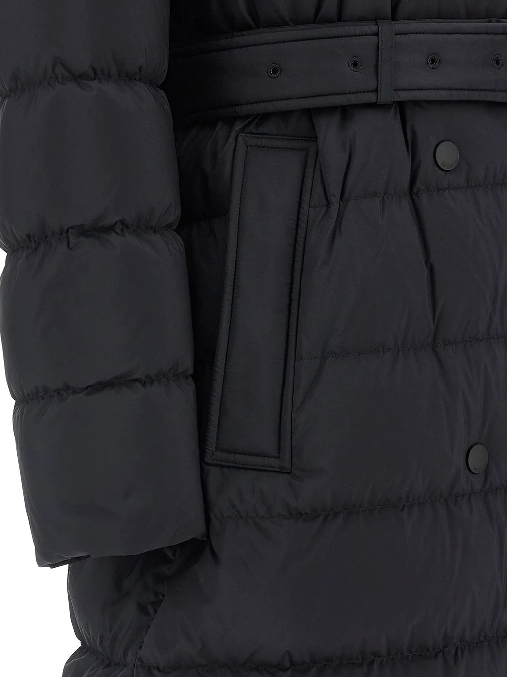 Burberry Belted Waist Hooded Padded Trench Coat