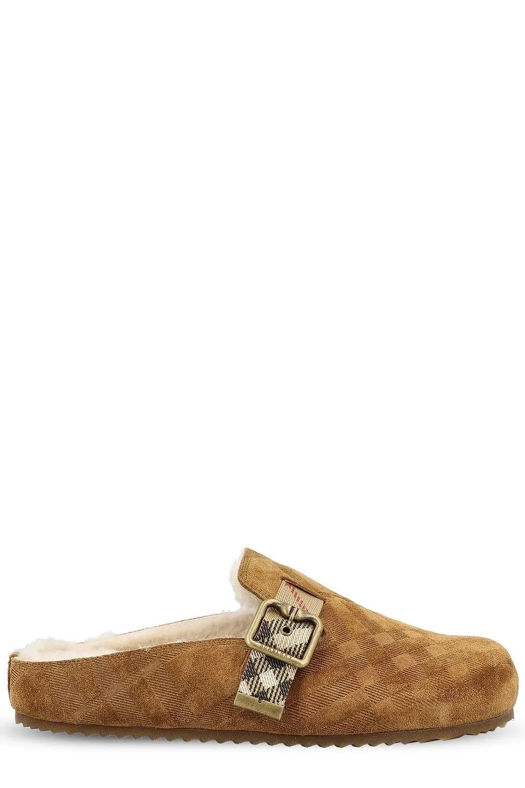 Burberry Check Shearling Urchin Clogs