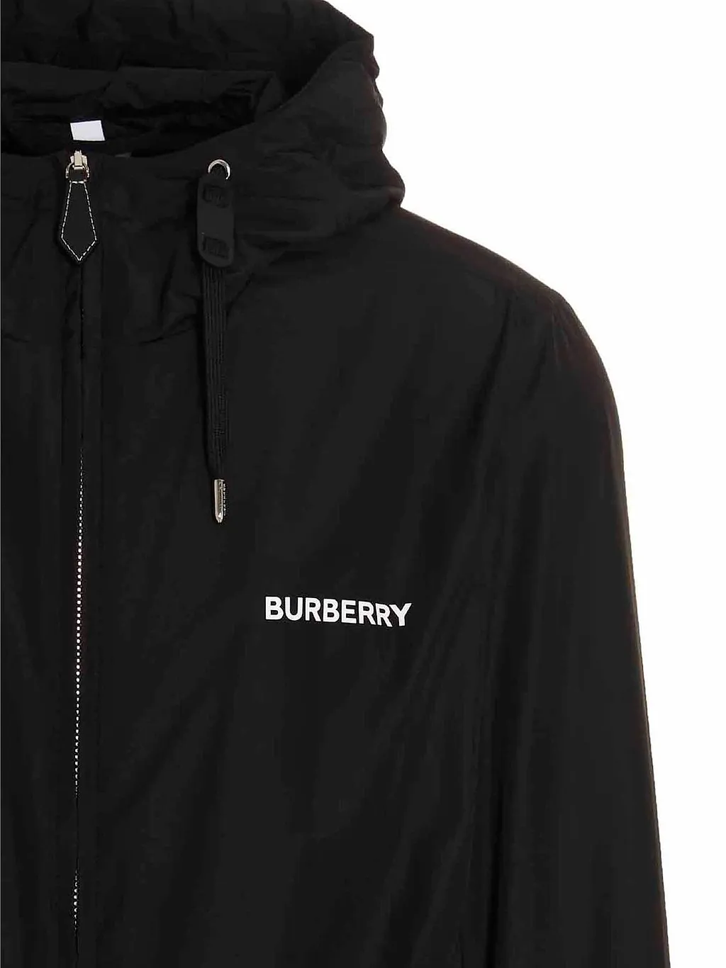 Burberry Logo Printed Hooded Drawstring Jacket