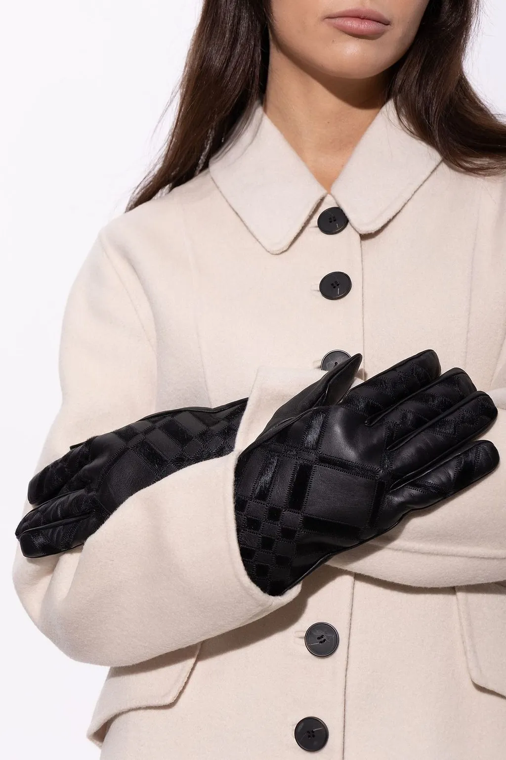 Burberry Check-Panel Gloves