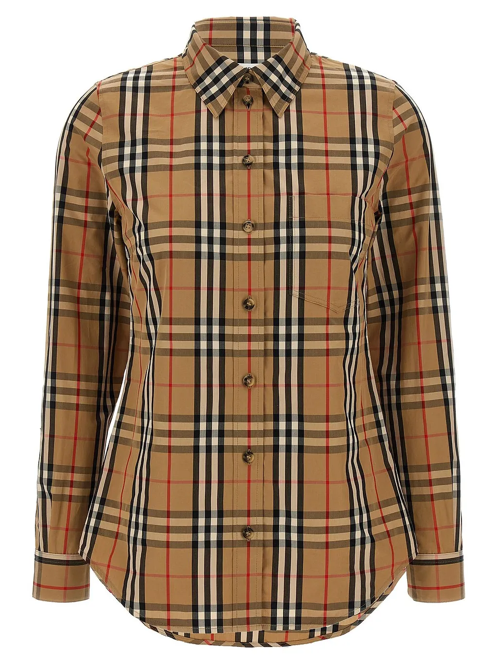 Burberry Checked Collared Long-Sleeved Shirt