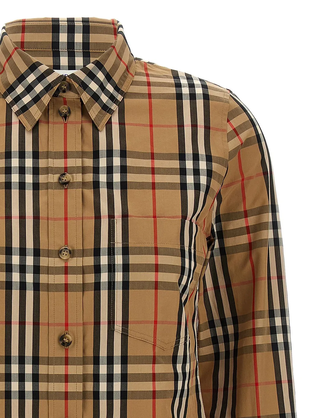 Burberry Checked Collared Long-Sleeved Shirt