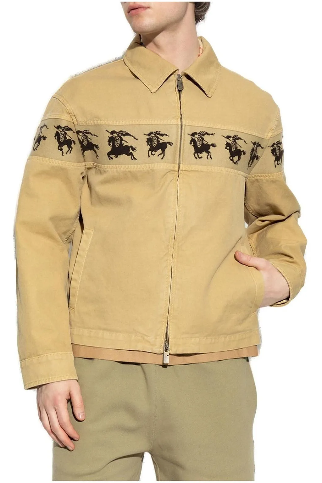 Burberry Ekd Motif Zipped Tanners Jacket