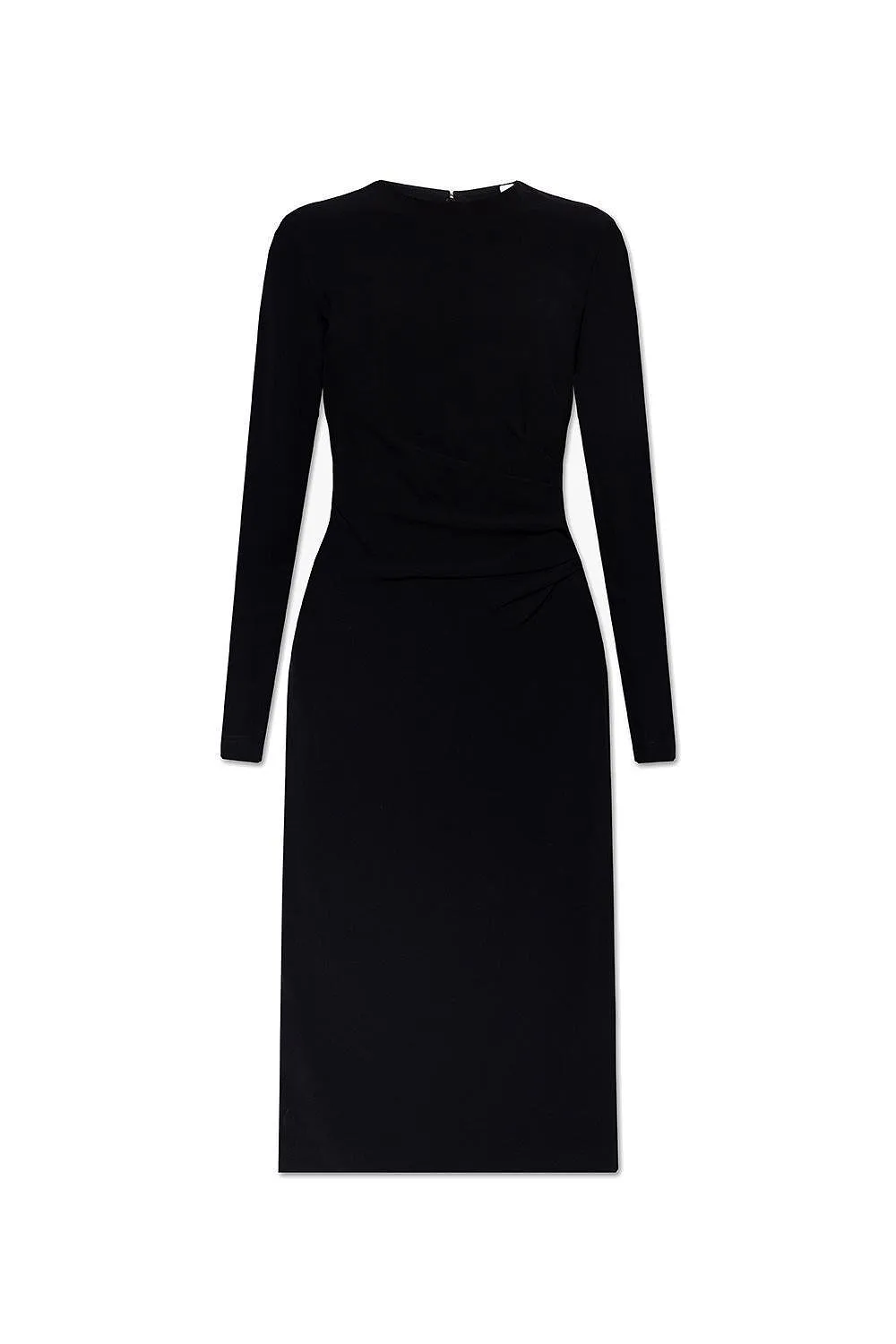 Burberry Check Patterned Ruched Midi Dress