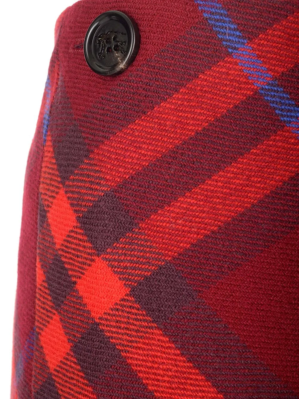 Burberry Plaid-Check Pleated Wrap Skirt