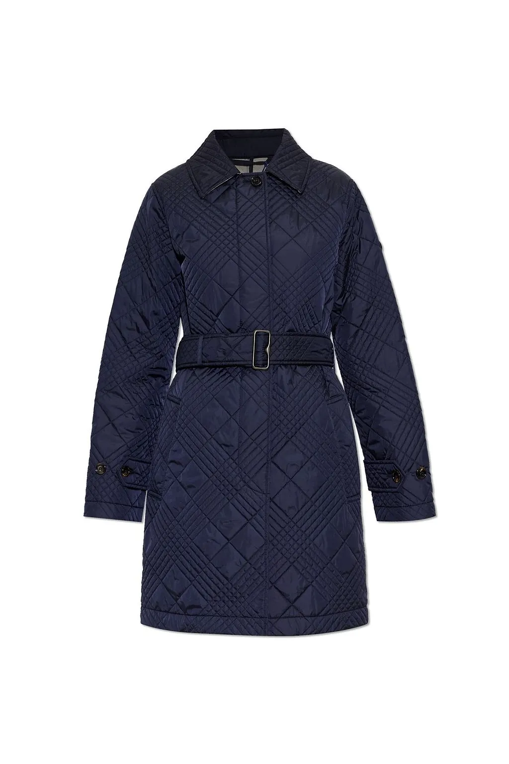 Burberry Quilted Belted Long Coat