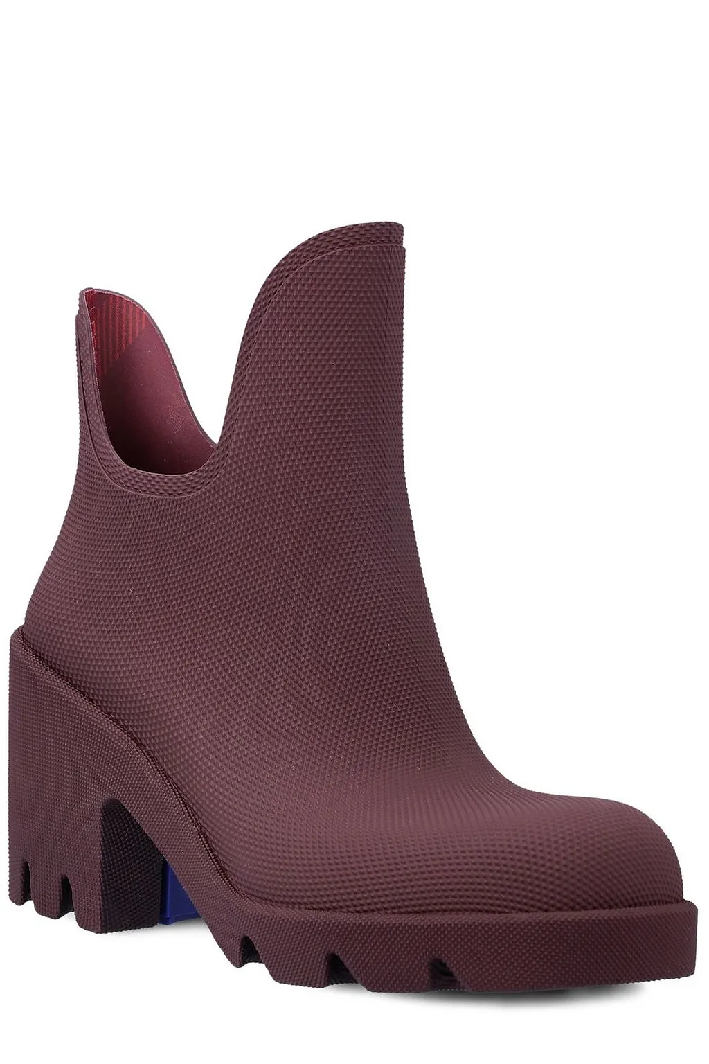 Burberry Round-Toe Slip-On Heeled Boots