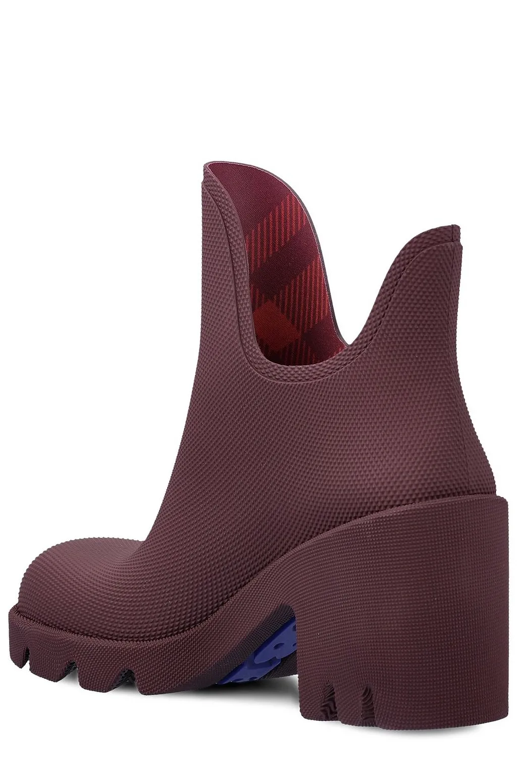 Burberry Round-Toe Slip-On Heeled Boots
