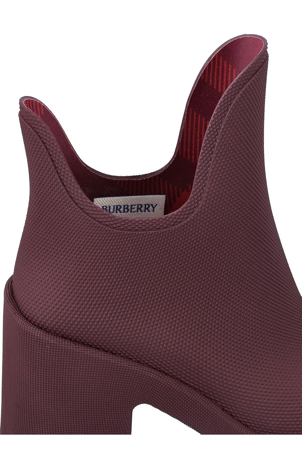 Burberry Round-Toe Slip-On Heeled Boots