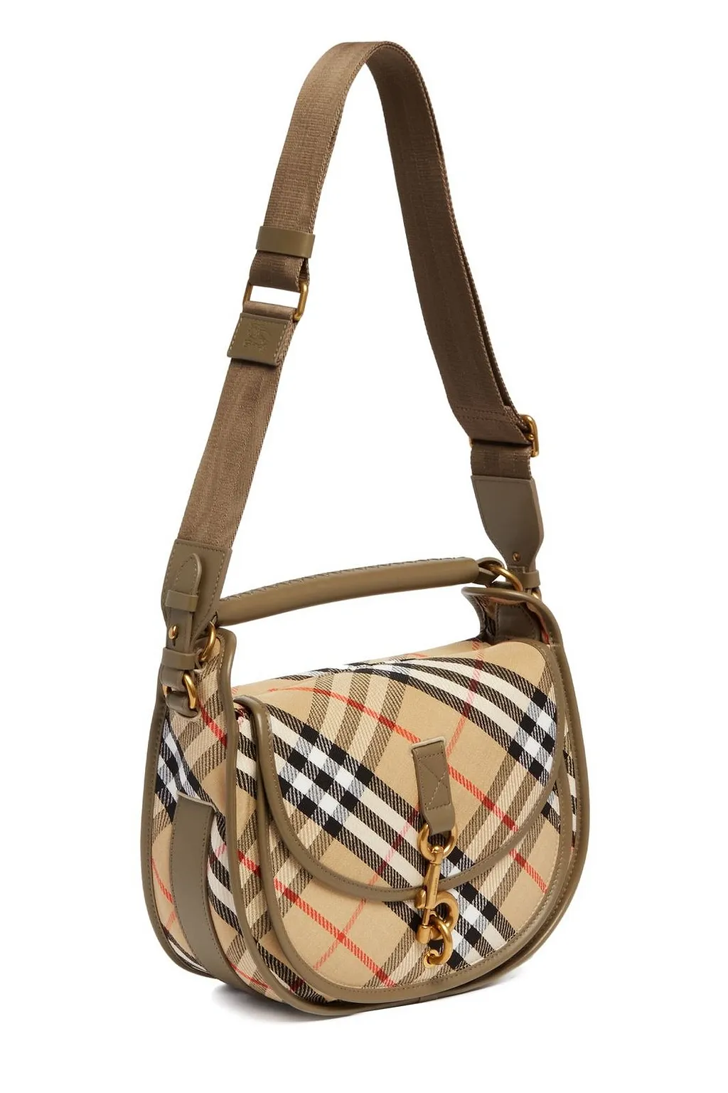 Burberry B Clip Checked Small Crossbody Bag