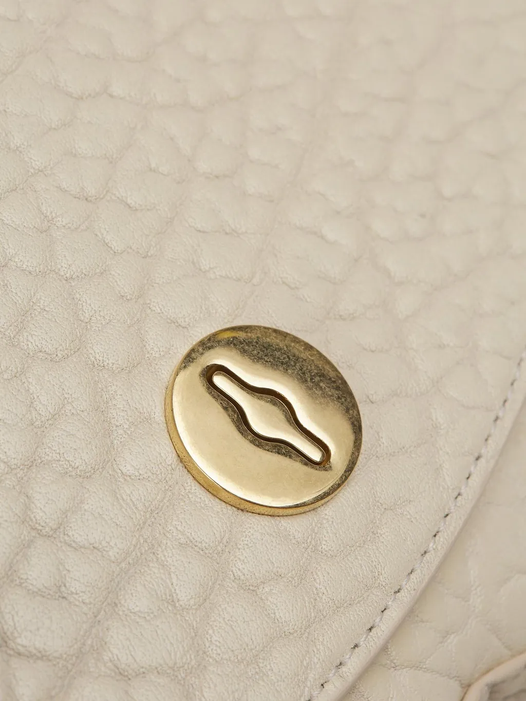 Granulated Foldover-Top Shoulder Bag