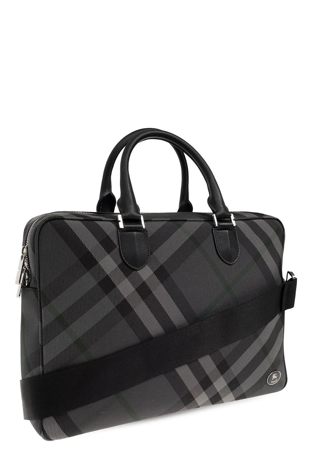 Burberry Grid Check Pattern Briefcase