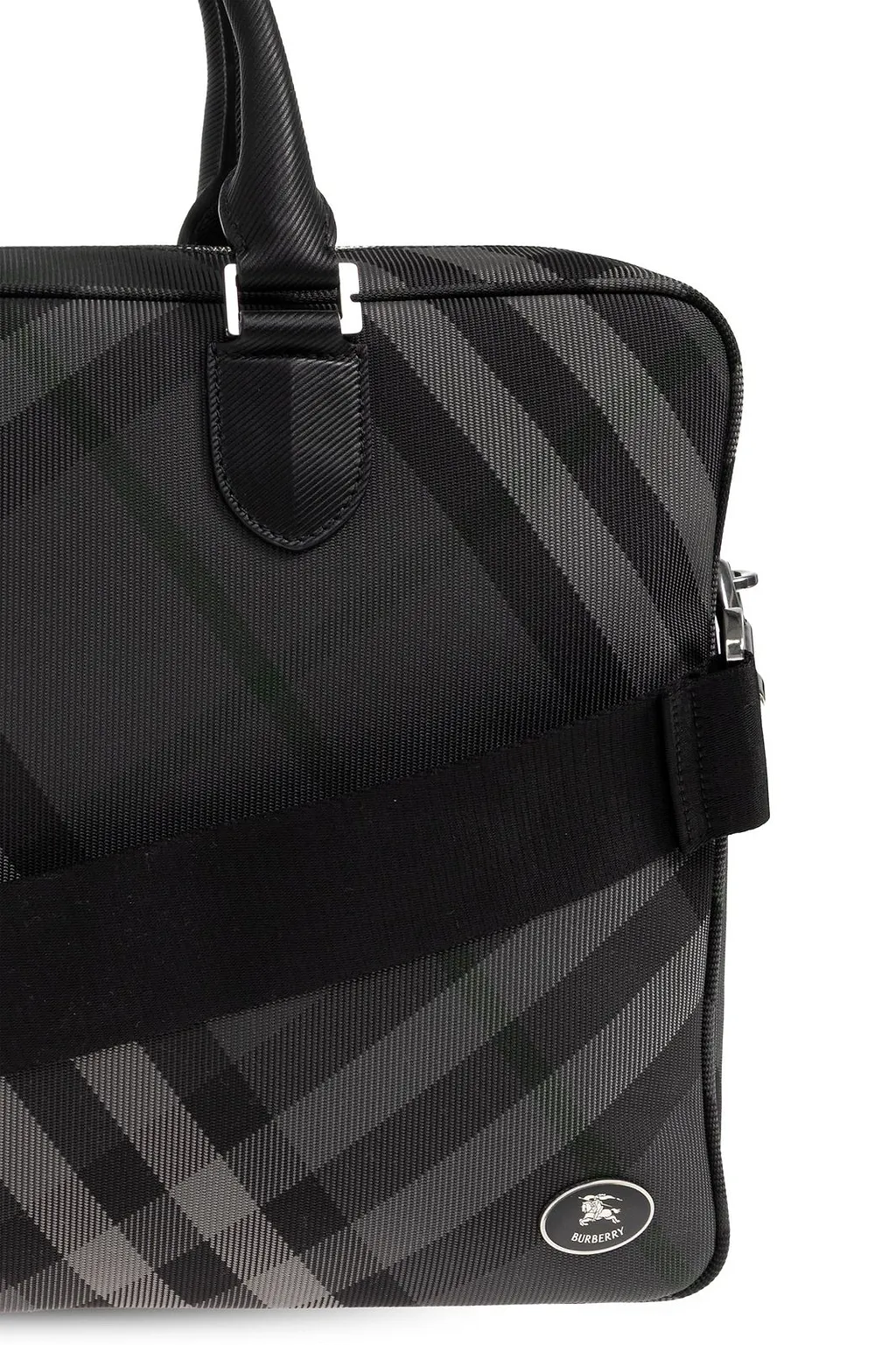 Burberry Grid Check Pattern Briefcase