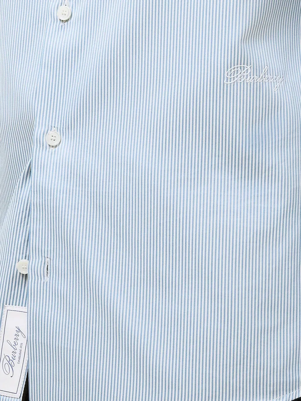 Burberry Striped Logo Embroidered Shirt