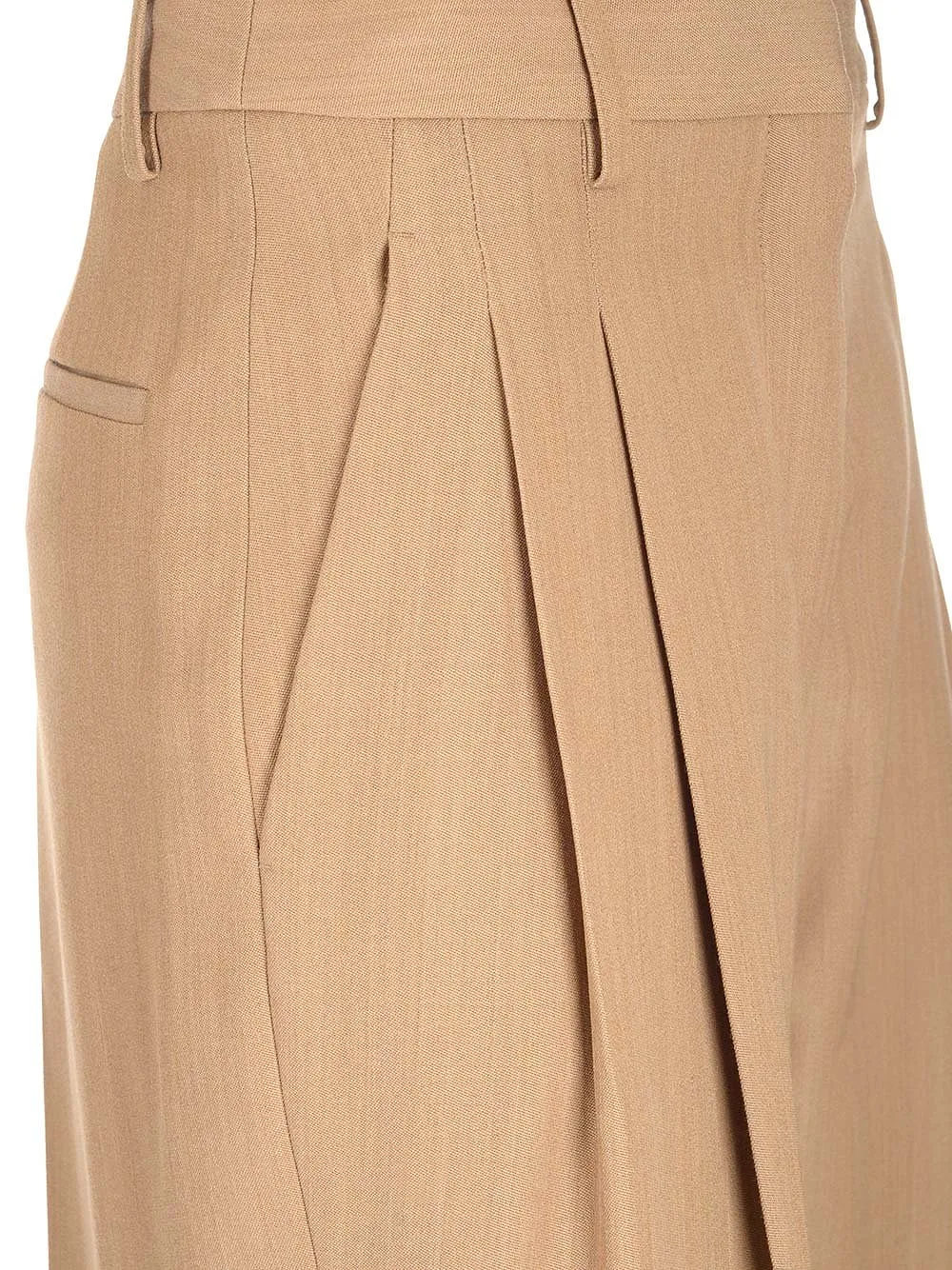 Burberry High-Waist Wide-Leg Pleated Trousers