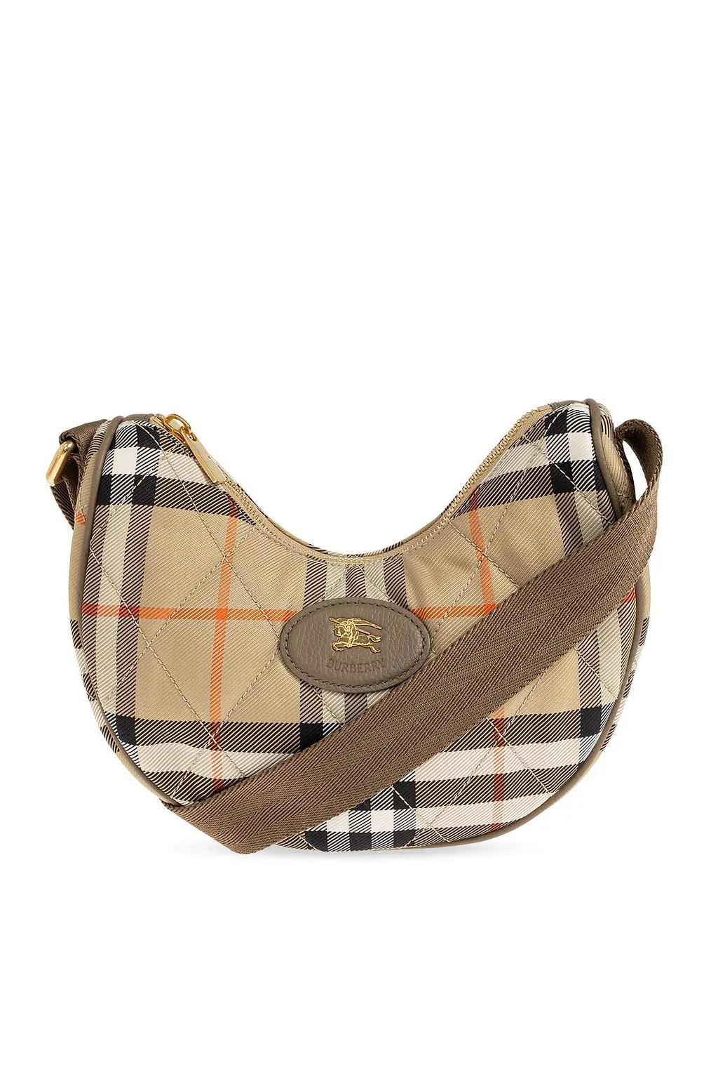 Burberry Horseshoe Checked Crossbody Bag