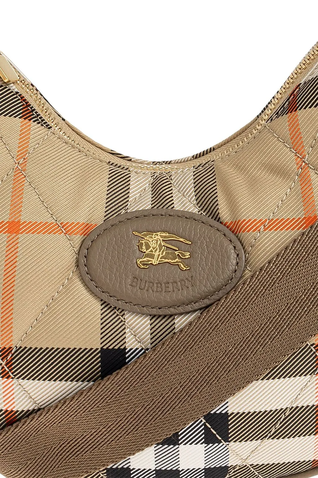 Burberry Horseshoe Checked Crossbody Bag