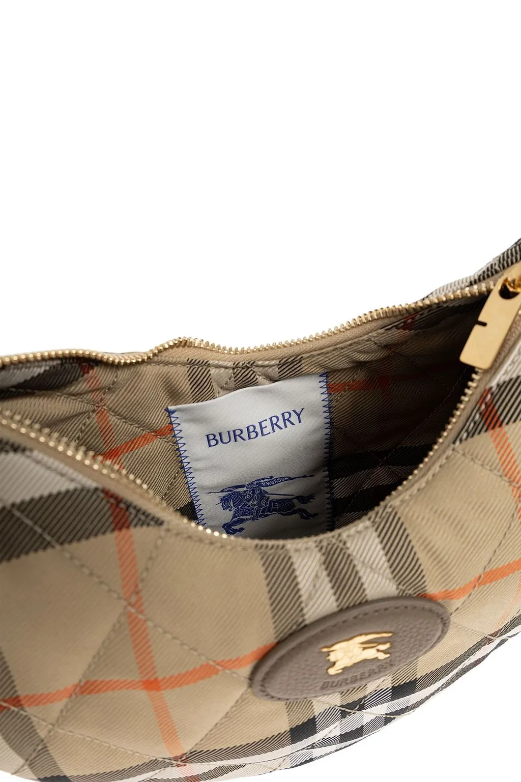 Burberry Horseshoe Checked Crossbody Bag