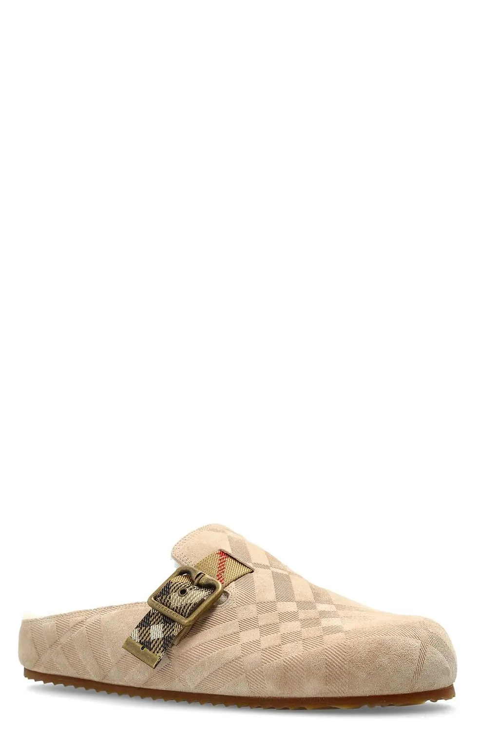 Burberry Check Shearling Urchin Clogs