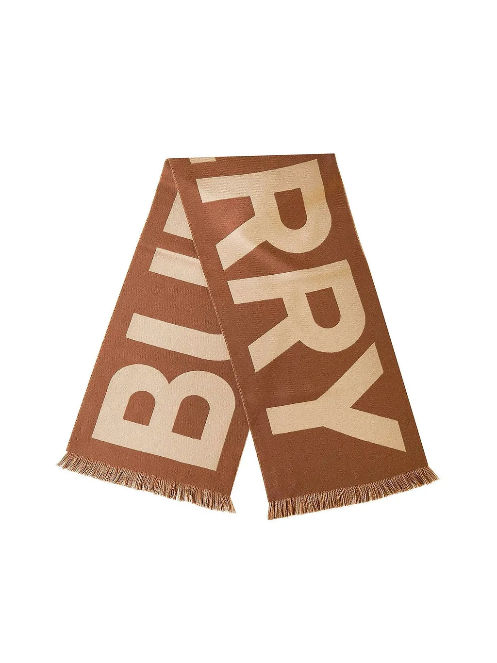 Burberry Logo Detailed Frayed Edge Scarf