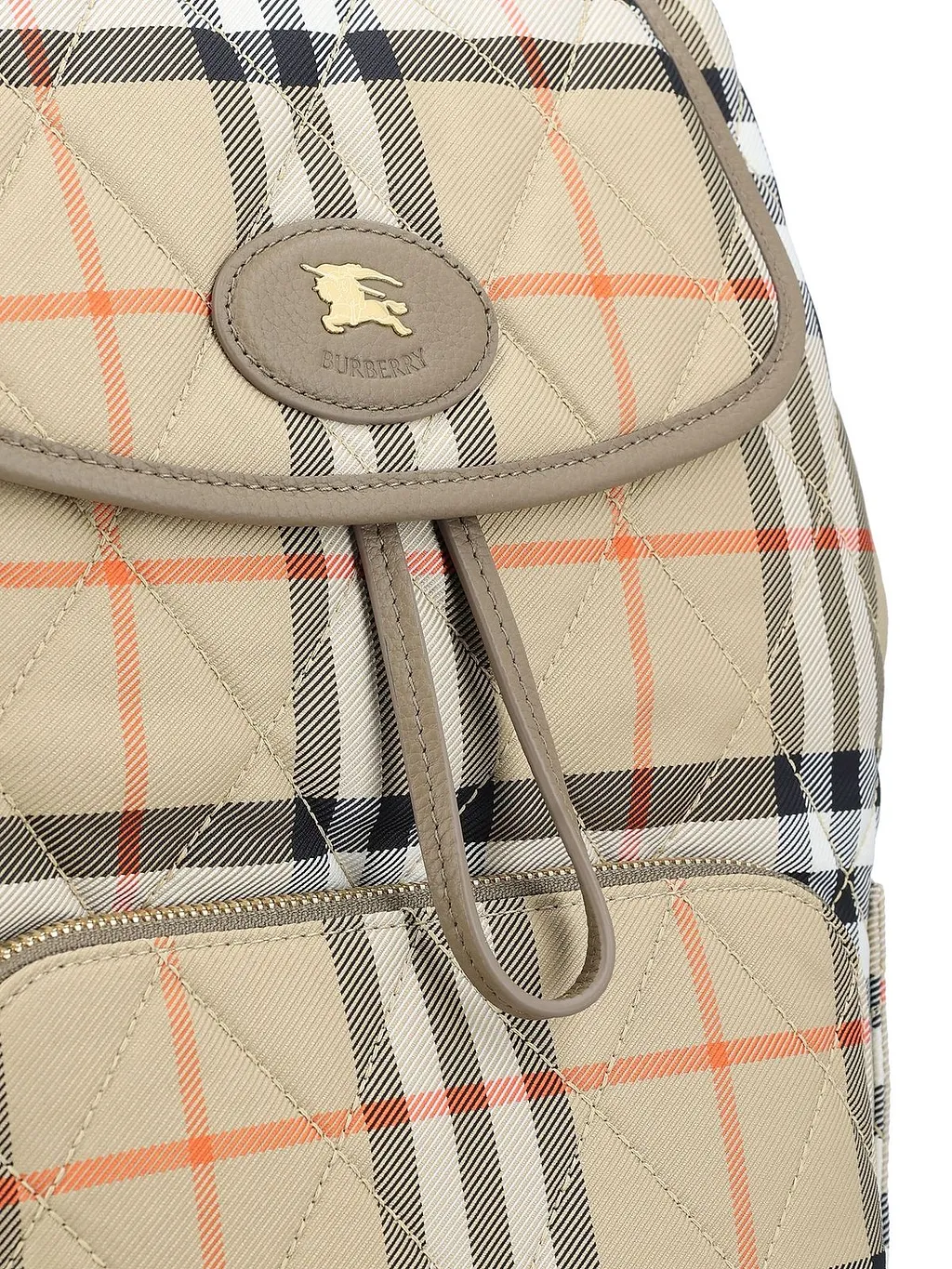 Burberry Horseshoe Checked Quilted Backpack