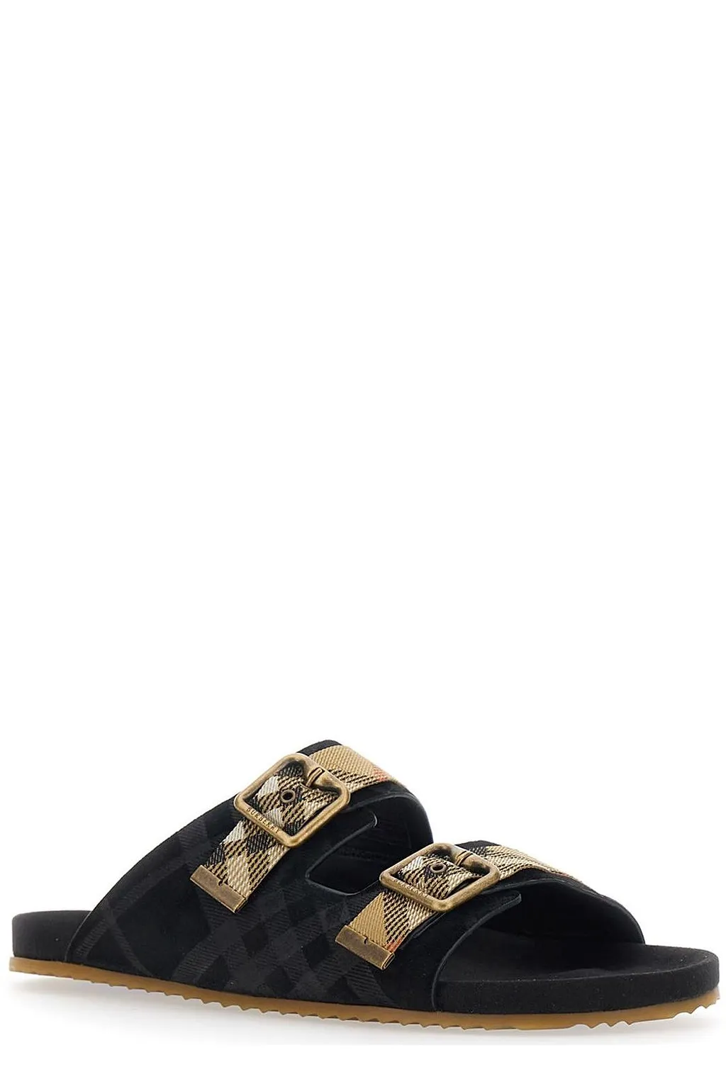 Burberry Urchin Check Buckle Flat Sandals