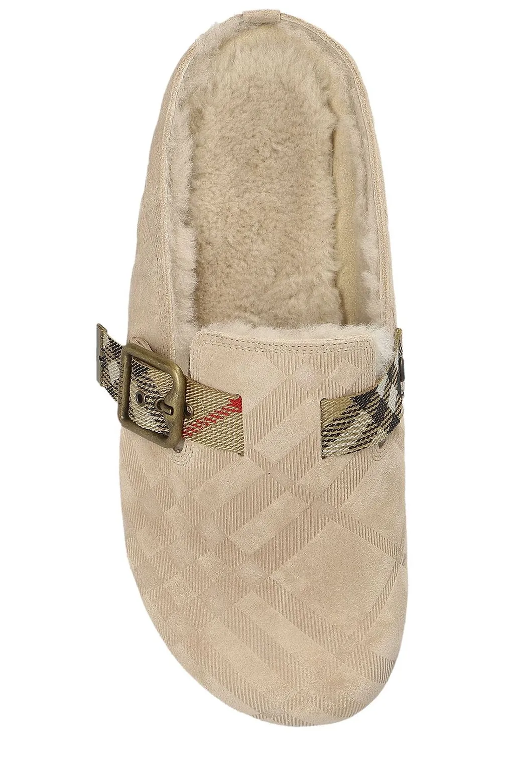 Burberry Check Shearling Urchin Clogs
