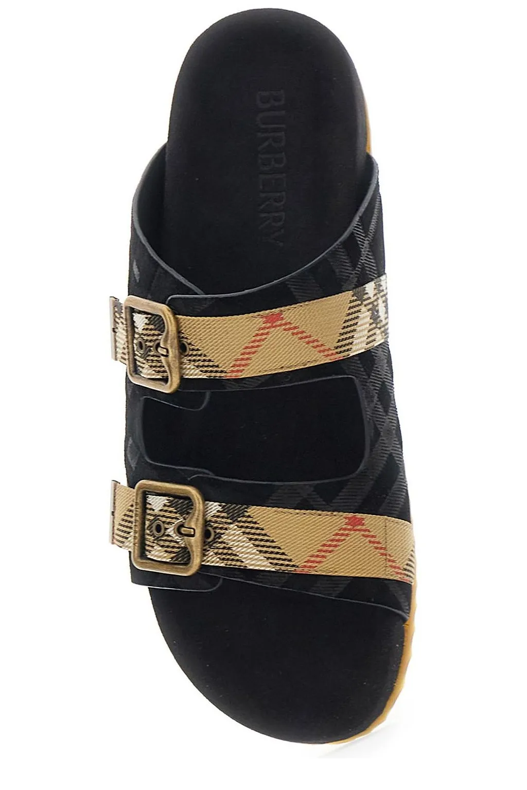 Burberry Urchin Check Buckle Flat Sandals
