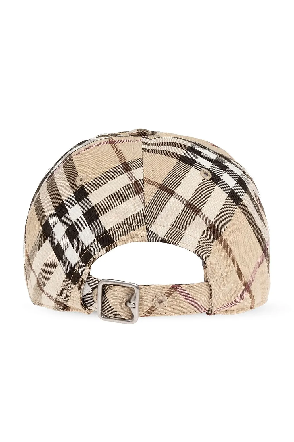 Burberry Logo Detailed Checked Curved Peak Cap