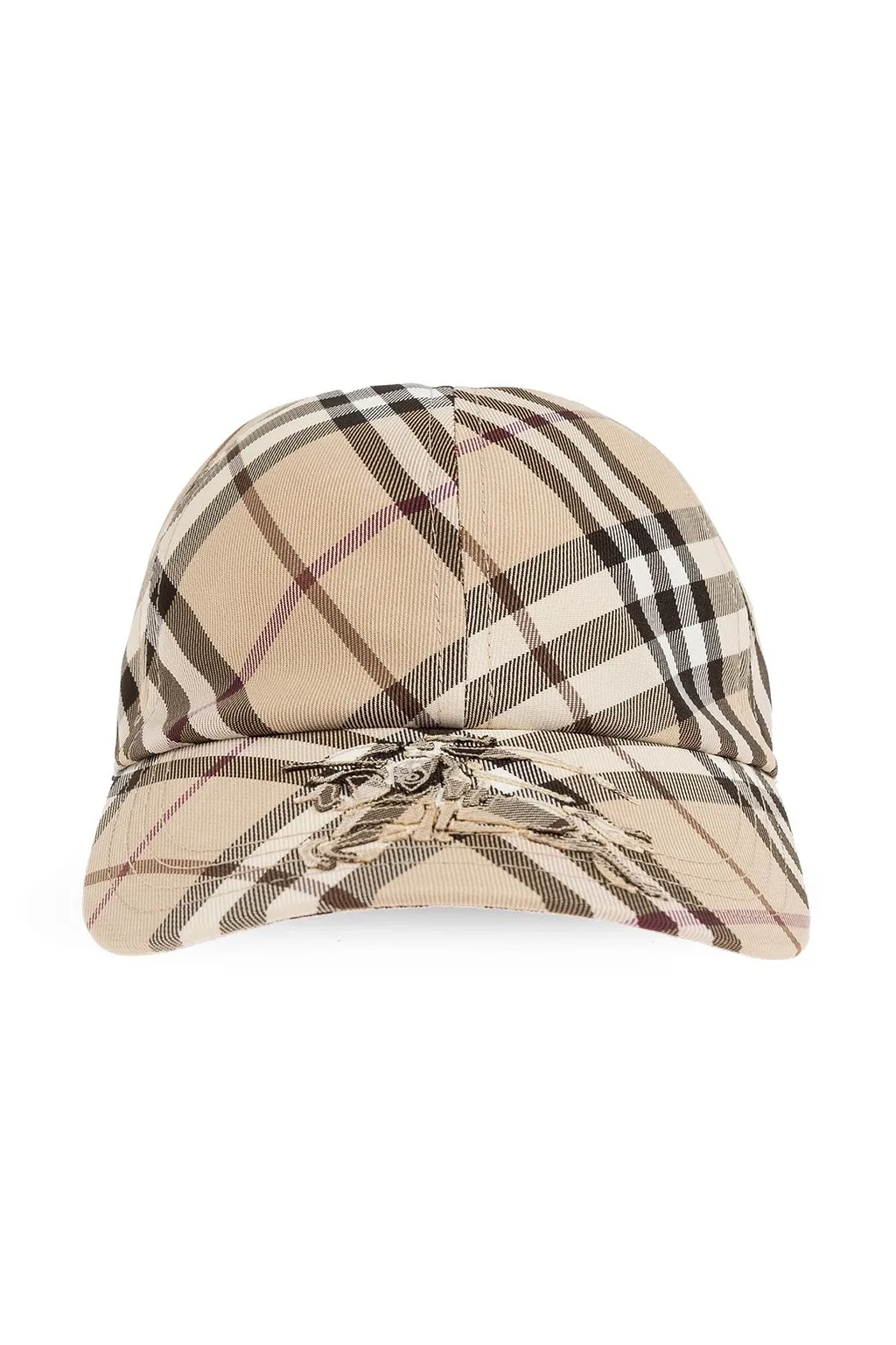 Burberry Logo Detailed Checked Curved Peak Cap