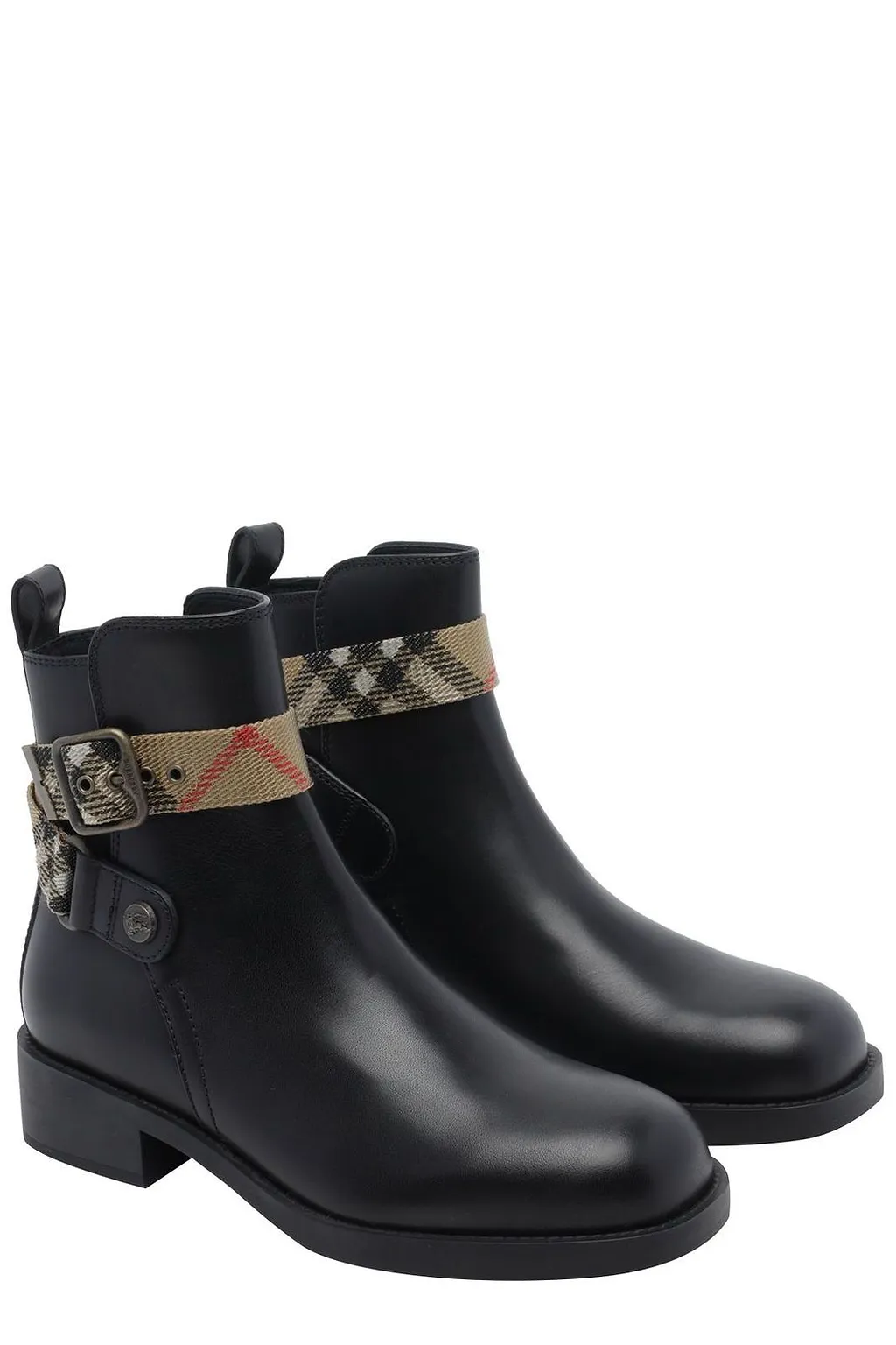 Burberry Huntley Check-Strap Ankle Boots
