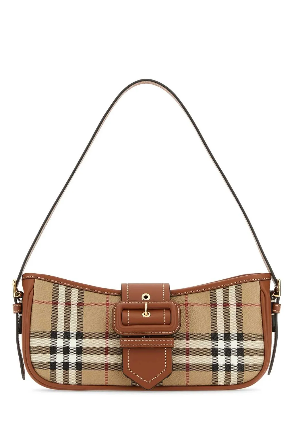 Burberry Vintage Checked Buckled Shoulder Bag