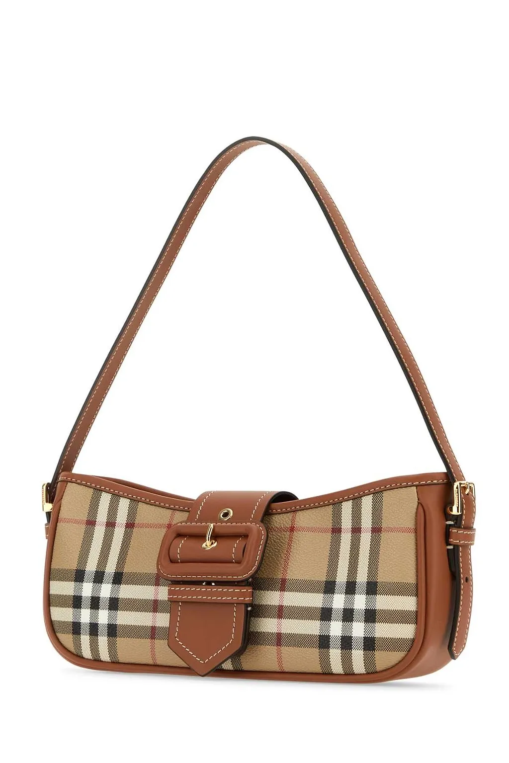 Burberry Vintage Checked Buckled Shoulder Bag
