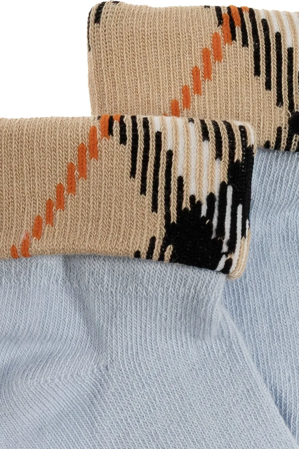 Burberry Kids Checked 2 Pairs Of Knitted Socks