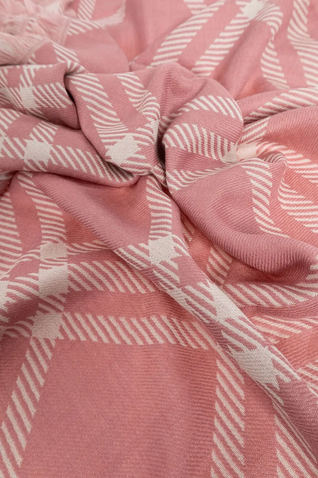 Burberry Wide Check Fringed Scarf