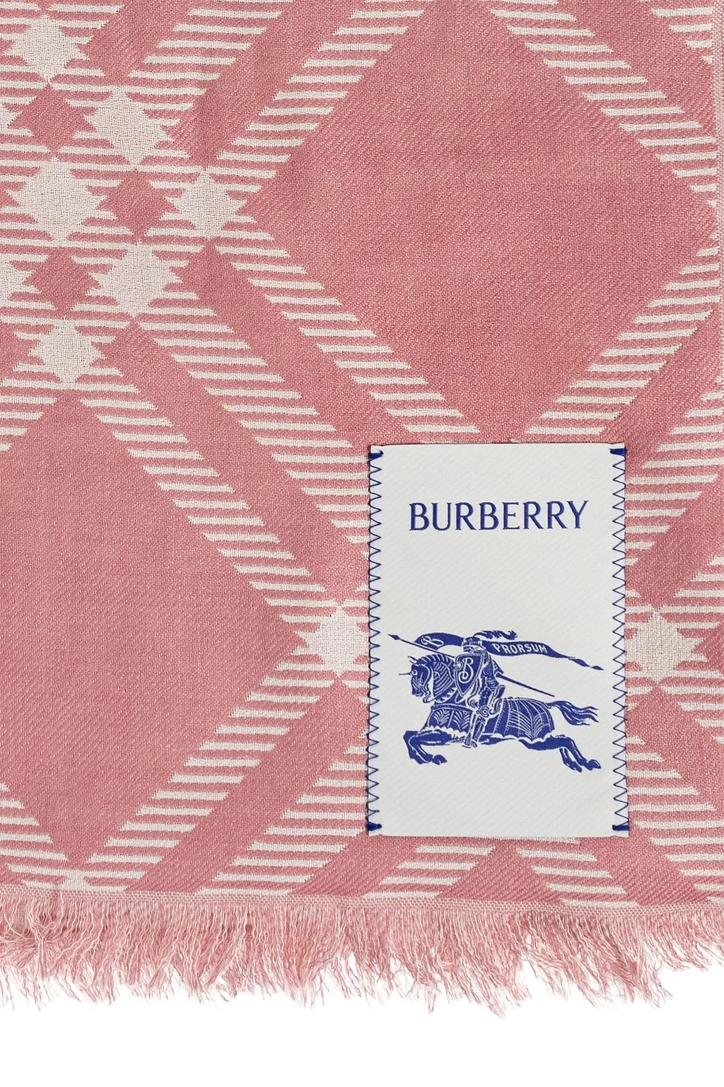 Burberry Wide Check Fringed Scarf