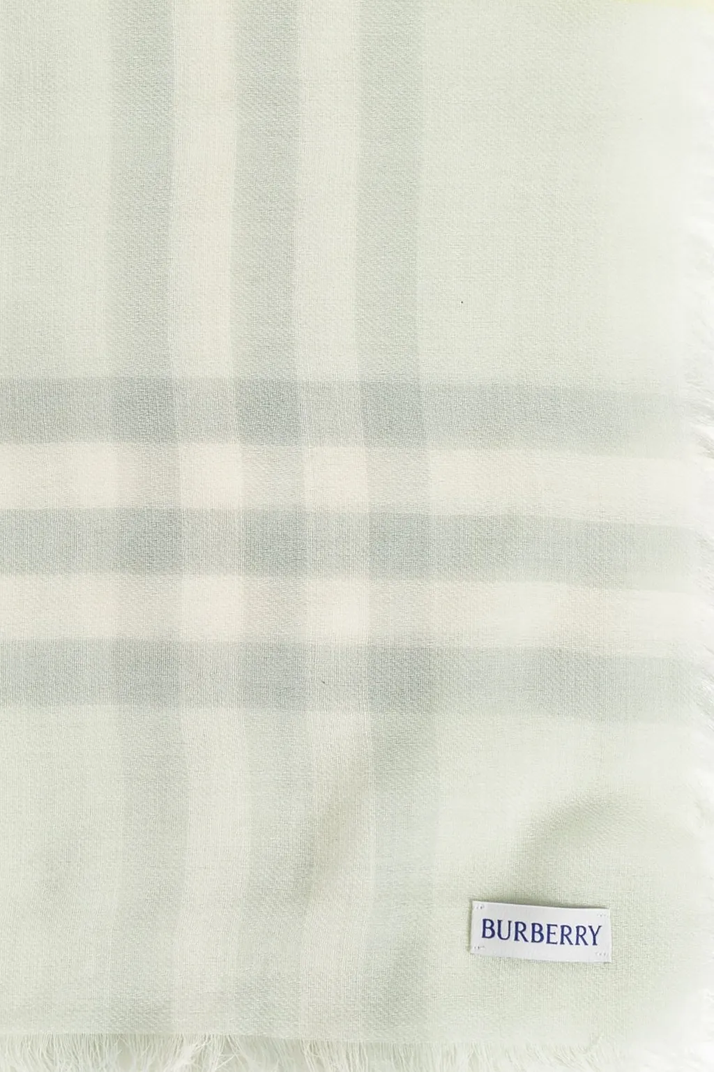 Burberry Wide Check Fringed Scarf