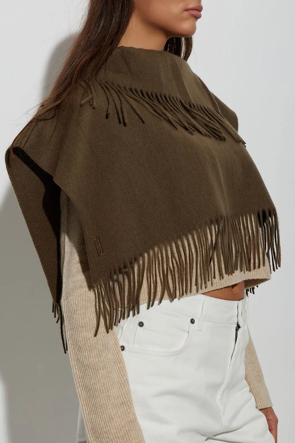 Turtla Fringed Turtleneck Scarf