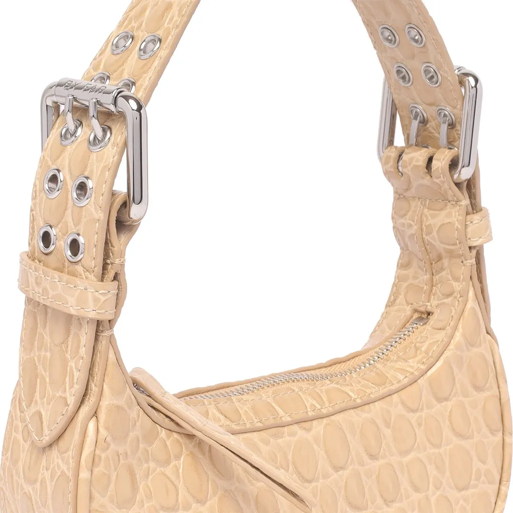 By Far Soho Crocodile-Embossed Mini Shoulder Bag