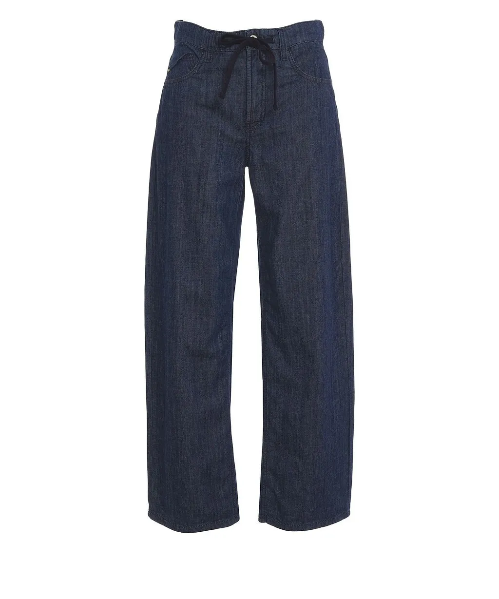 Cambio Baggy Drawstring Loose-Fit Jeans