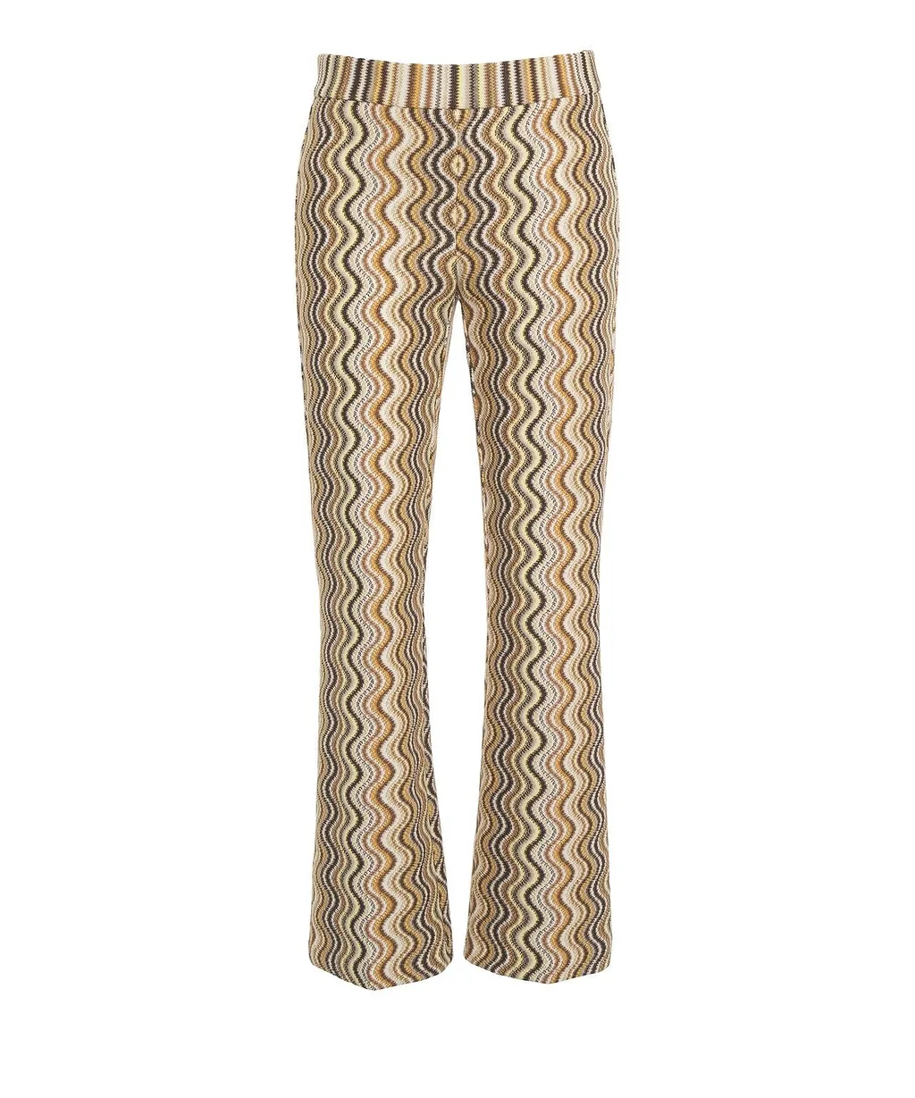 Faith Wave-Printed Flared Trousers
