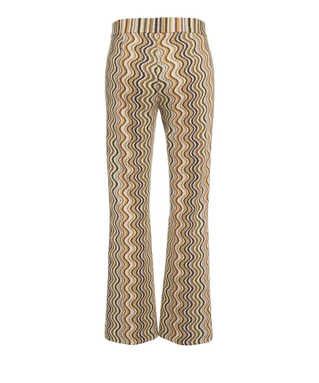 Faith Wave-Printed Flared Trousers