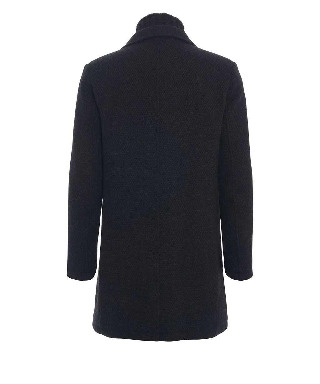 Cambio Knit-Panel Single Breasted Coat