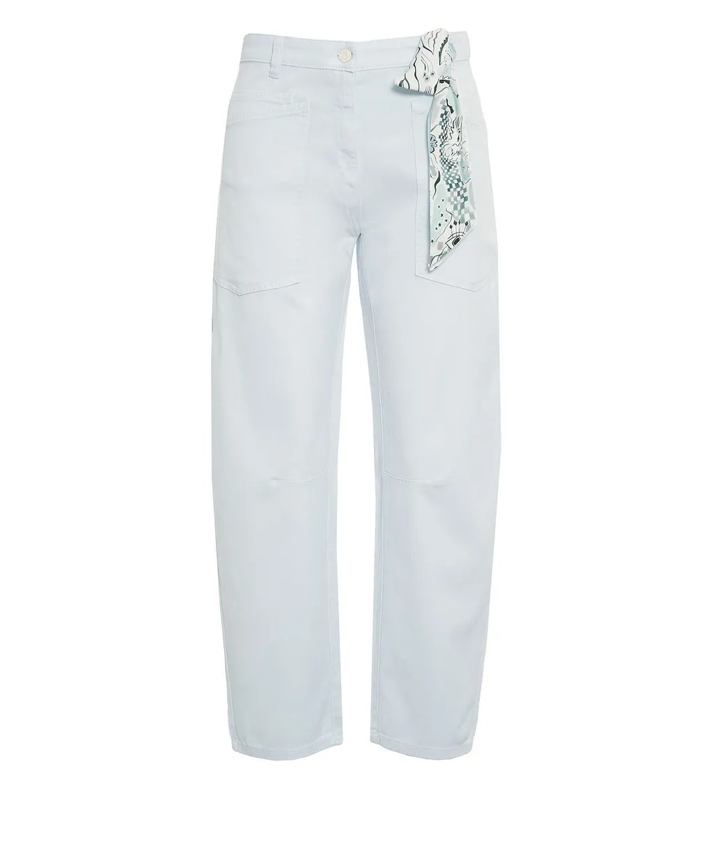 Cambio Ocean Barrel Leg Jeans With Scarf Detail