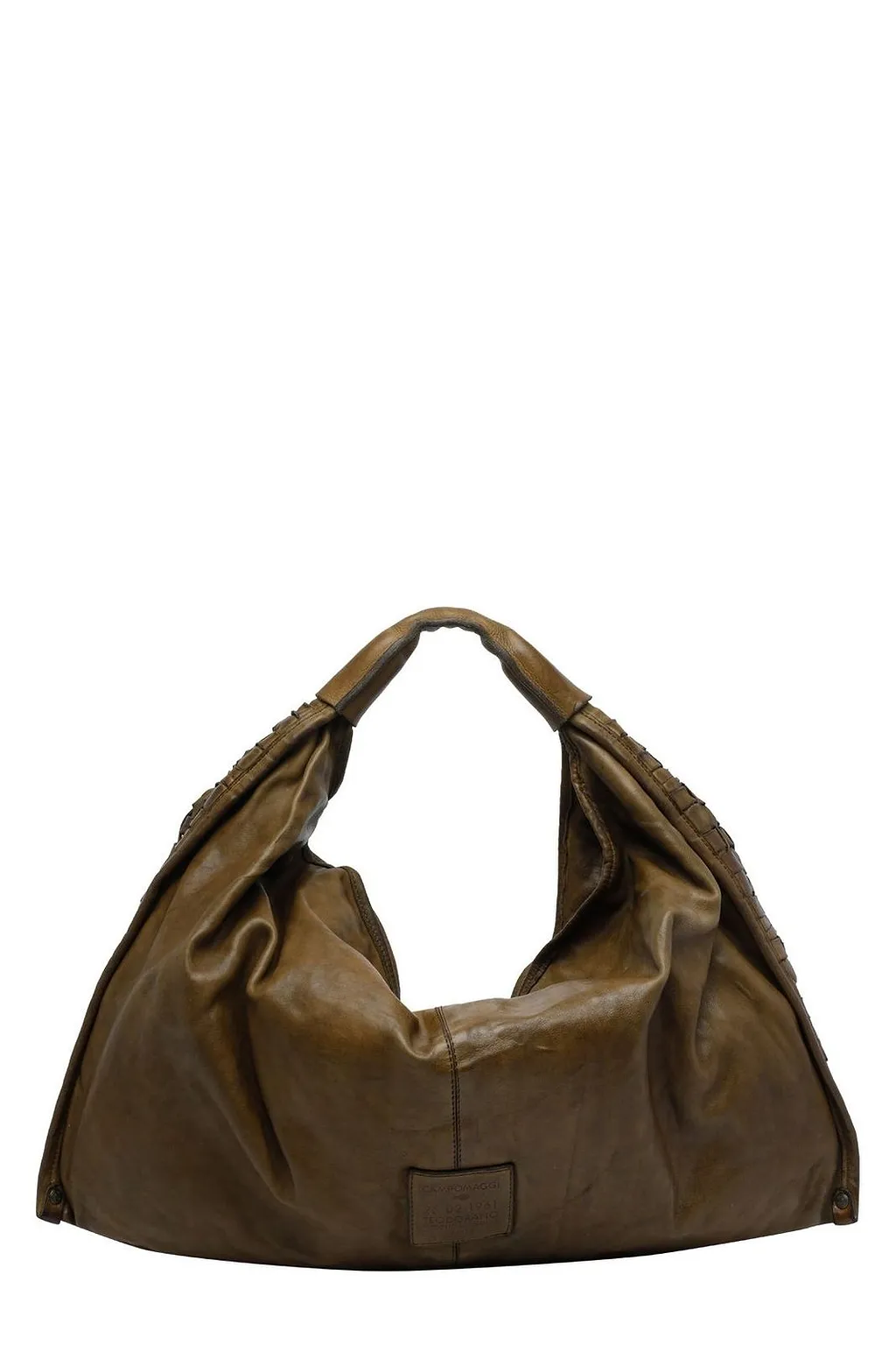 Campomaggi Woven Logo Patch Shoulder Bag