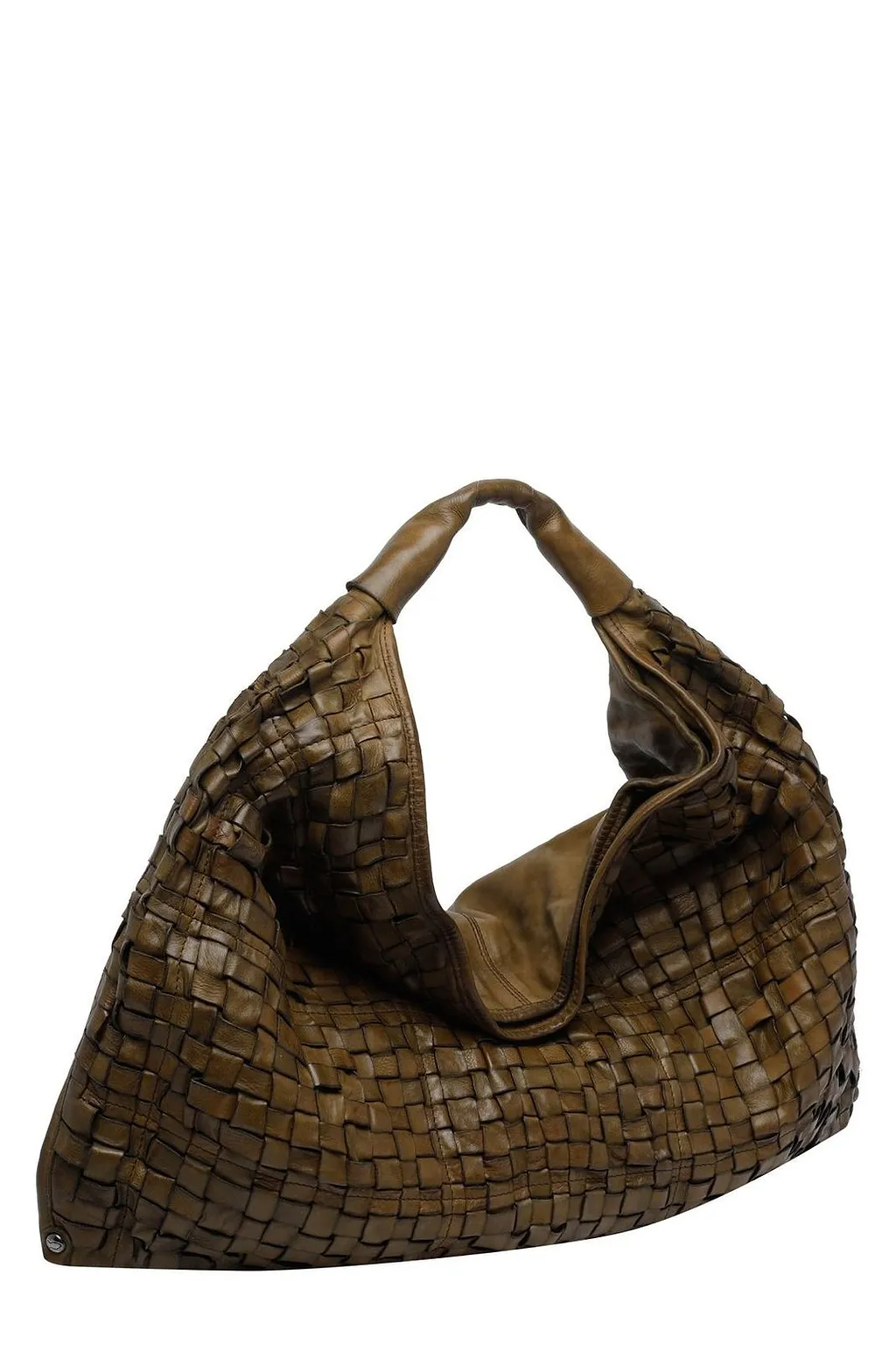 Campomaggi Woven Logo Patch Shoulder Bag